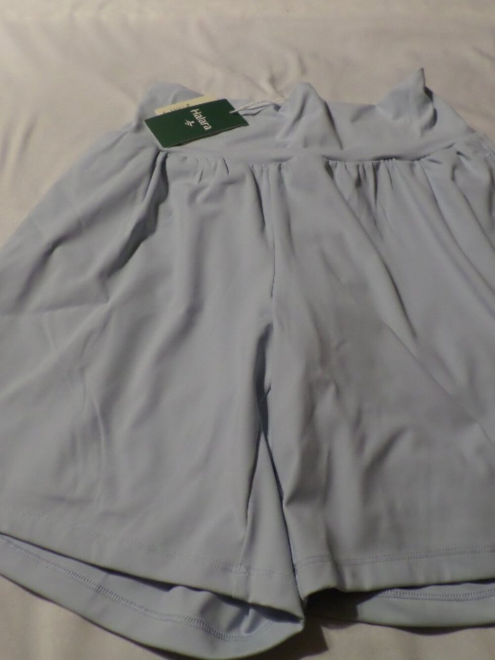 Halara Light Blue High Waisted, Built in Briefs Wide Leg Shorts – L -NWT